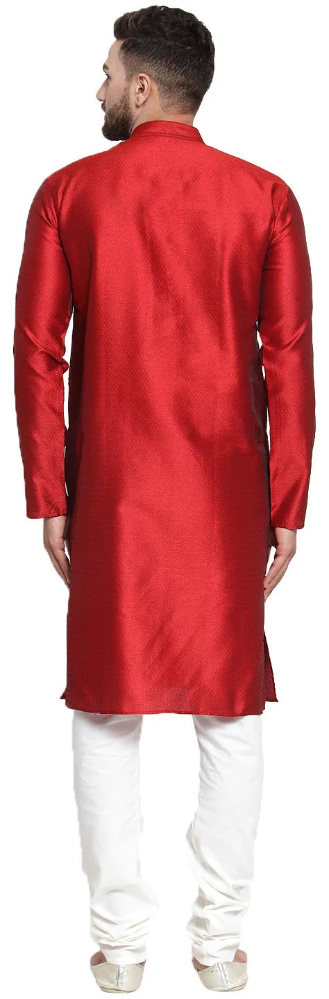 Men's Kurta pajama Evening Wear India Apparel (Maroon)