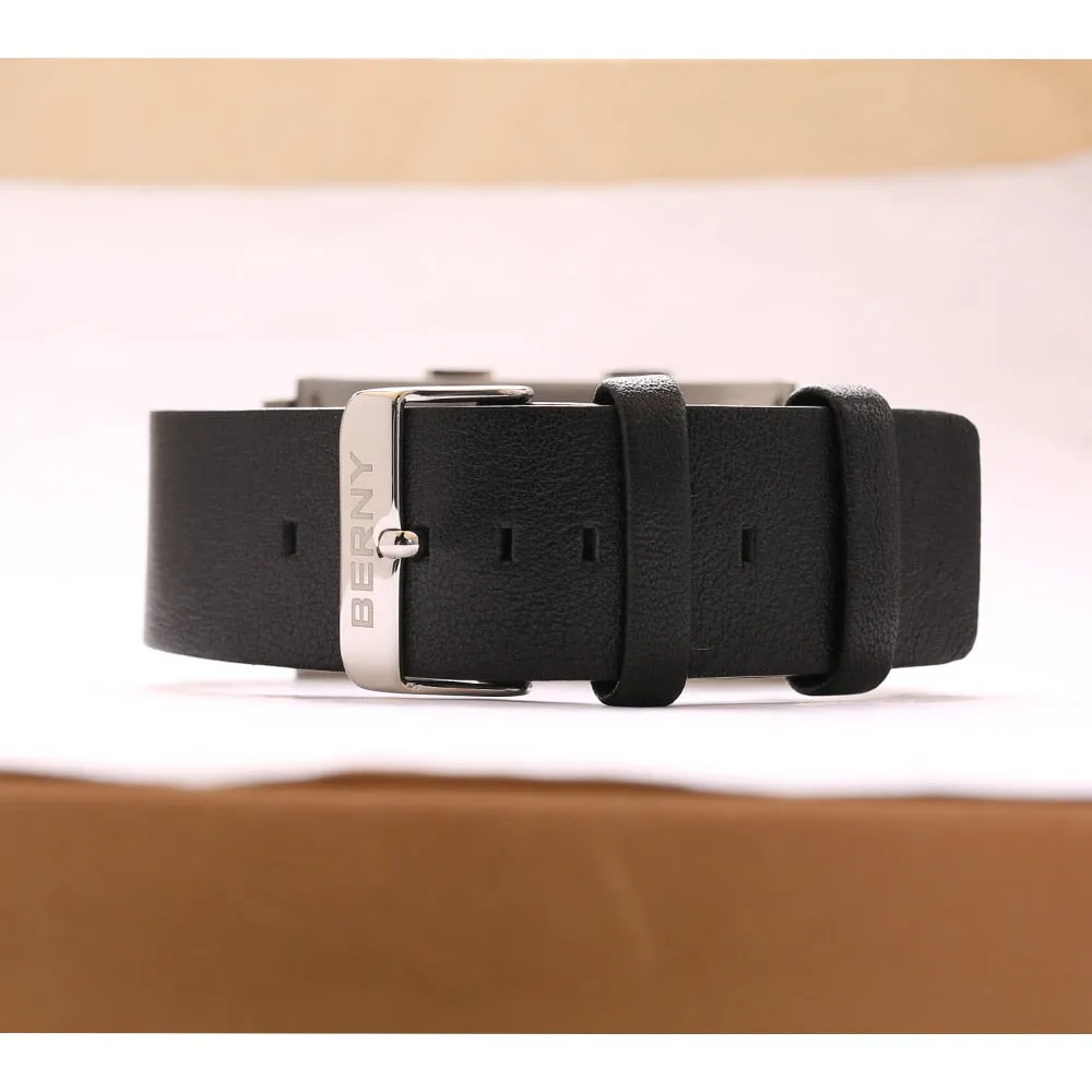 Men's Rectangle Stainless Steel Digital Casual Luxury Business Wristwatch