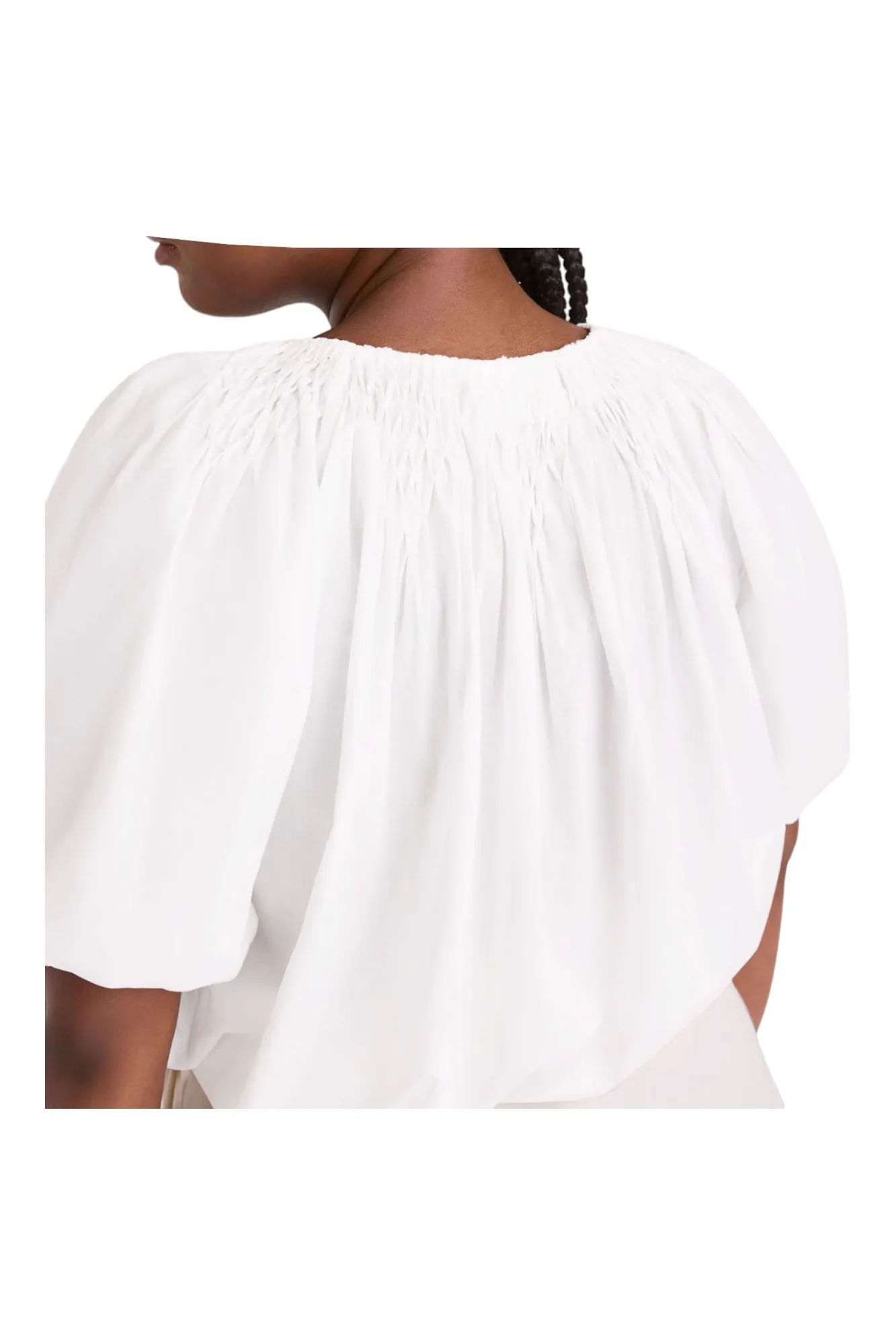 merlette  |Casual Style Plain Cotton Short Sleeves Puff Sleeves