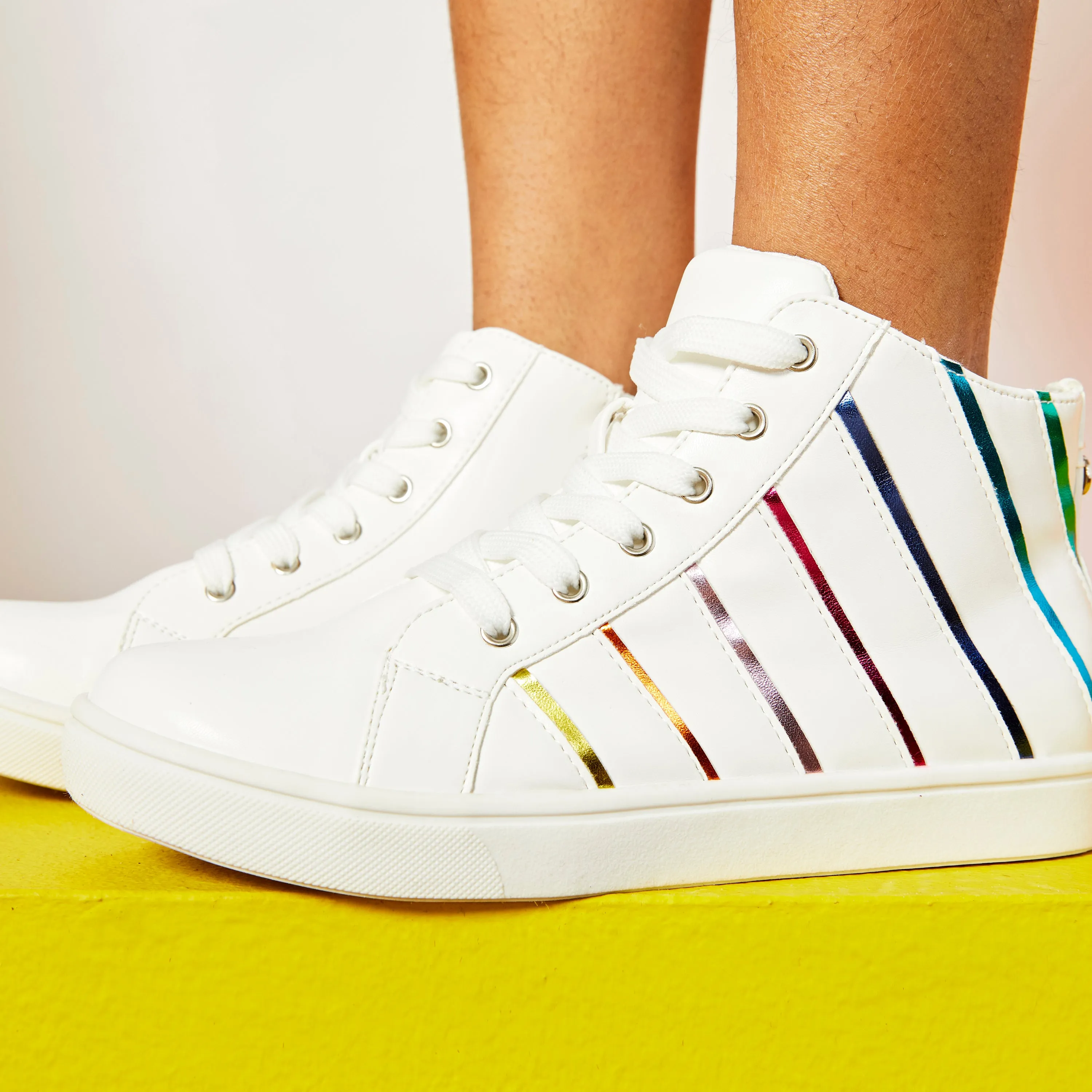 Metallic Stripe High Top Sneaker