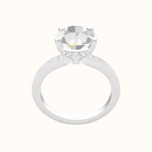 Micropave Engagement Ring With Front set gallery Head