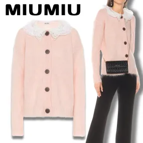 MiuMiu  |Casual Style Wool Long Sleeves Office Style Elegant Style