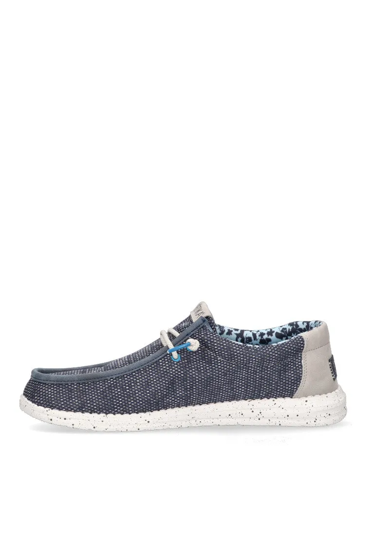 MOCASINES TEXTIL CASUAL CON ESTILO BICOLOR  ETIKA AZUL PLANO HOMBRE SILGAR