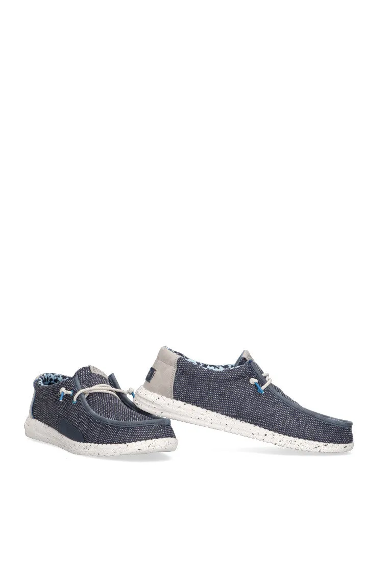 MOCASINES TEXTIL CASUAL CON ESTILO BICOLOR  ETIKA AZUL PLANO HOMBRE SILGAR