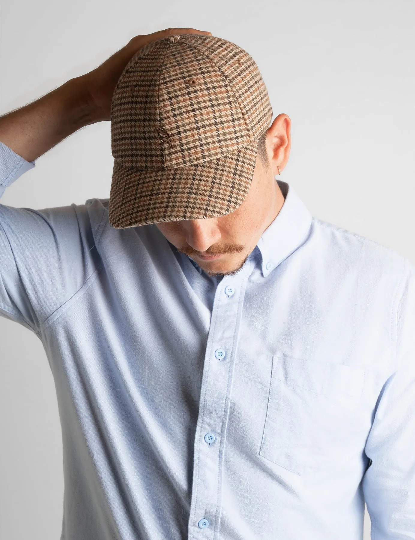 Mr Simple - Rog Dad Cap Brown Houndstooth