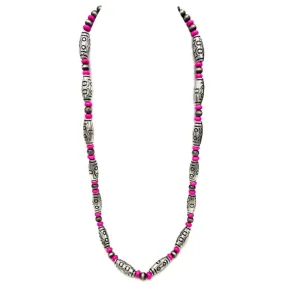 Navajo Hot Pink Long Necklace