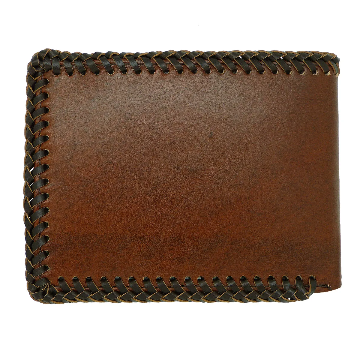 Nocona Western Mens Wallet Bi-Fold Pass Case Praying Cowboy Leather Brown Laced N5413908