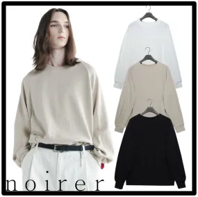 noirer  |Casual Style Unisex Street Style Logo V-neck & Crew neck