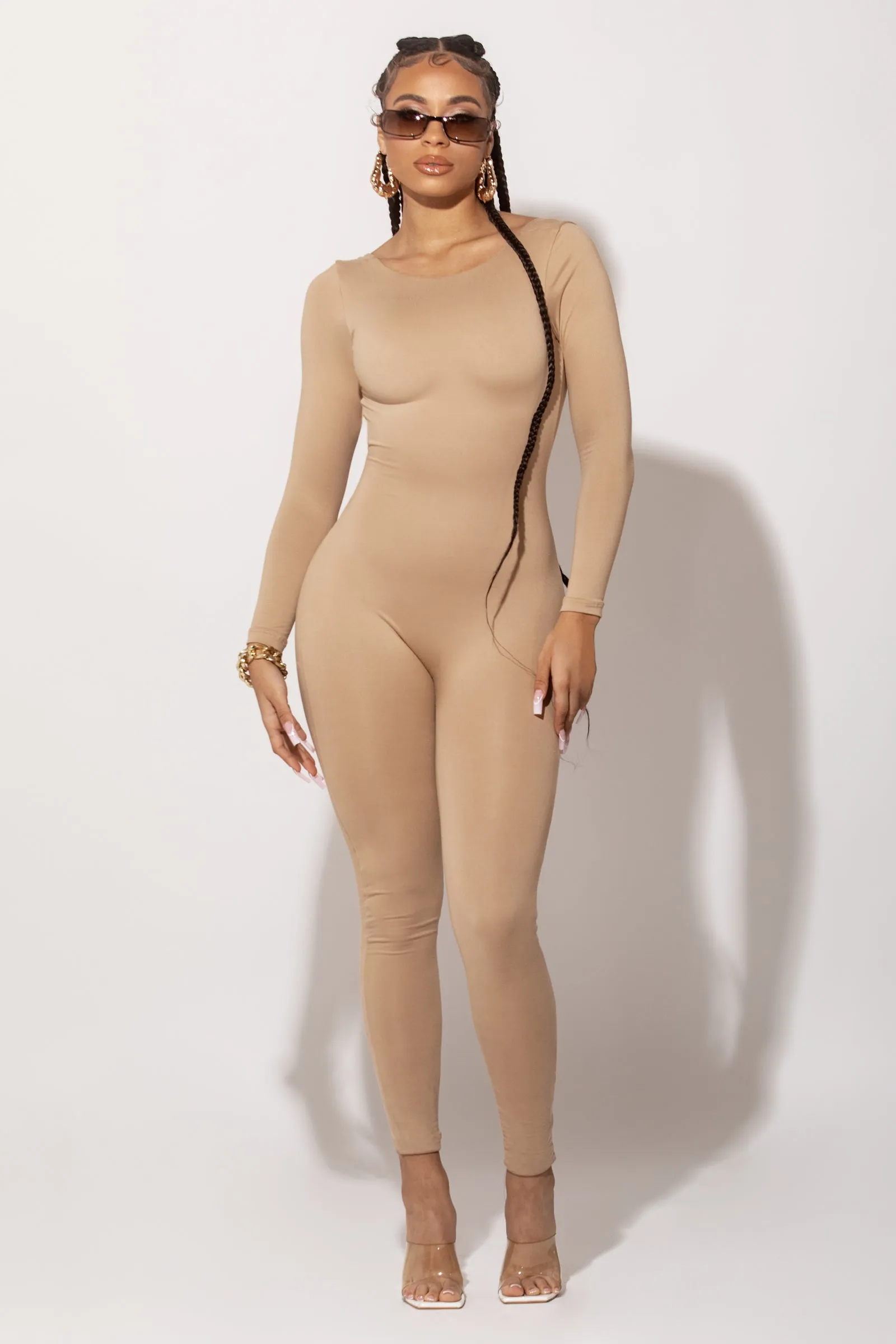 Nude Deep Back Jumpsuit