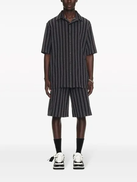 Off-White  |Stripes Street Style Cotton Short Sleeves Front Button