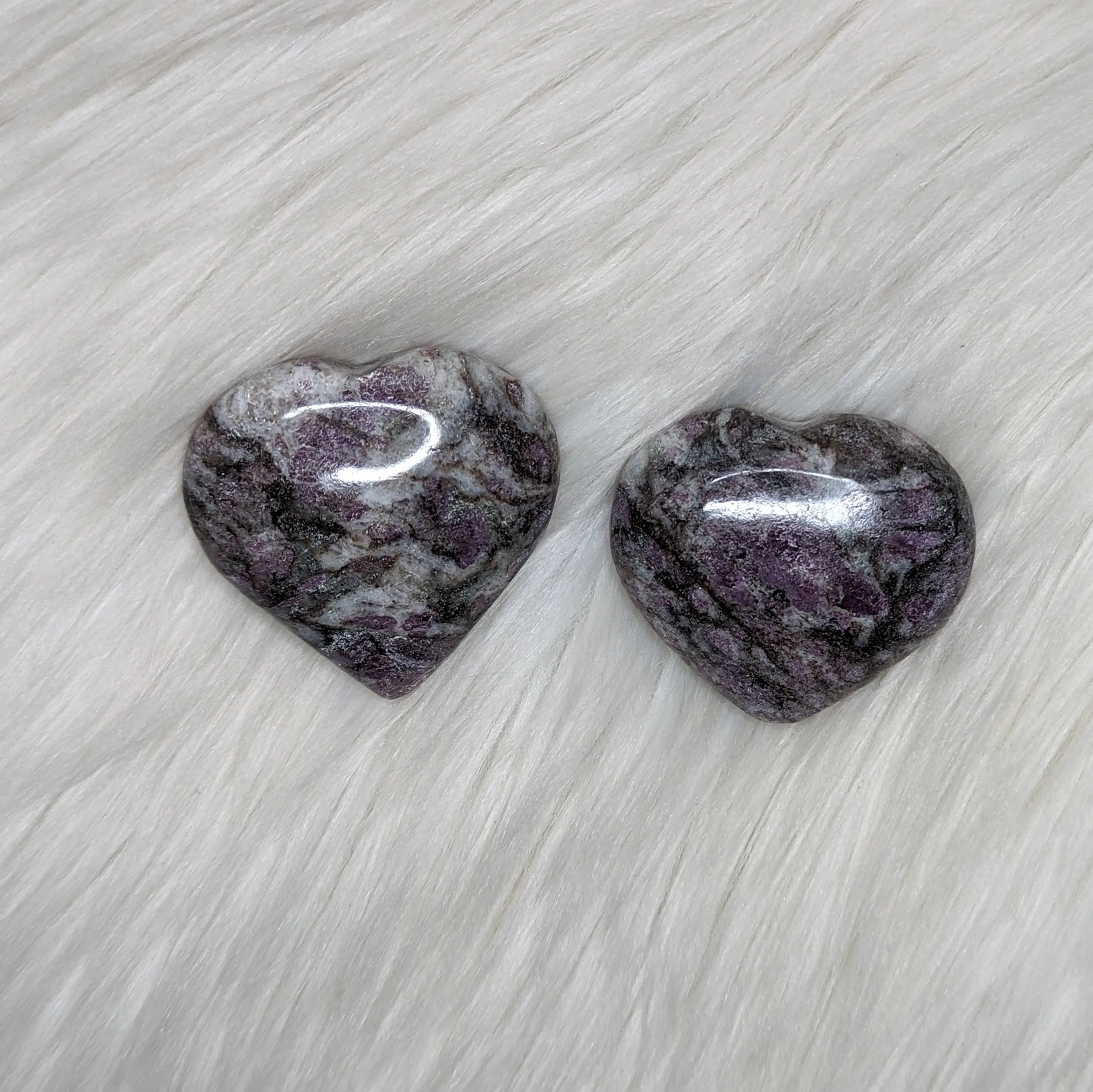 One Medium Soothing Ruby Feldspar Heart Carving