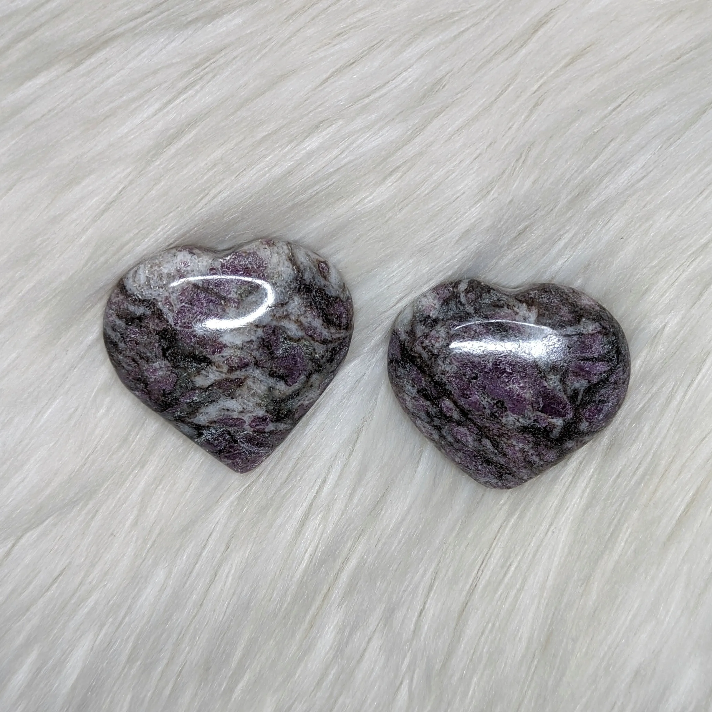 One Medium Soothing Ruby Feldspar Heart Carving