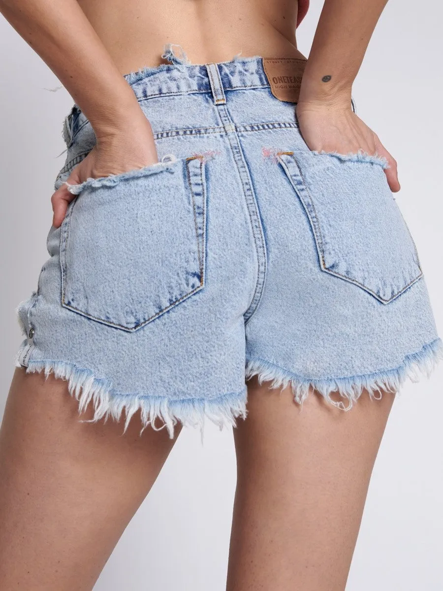 ONETEASPOON Circus Blue Bonita High Waist Denim Shorts