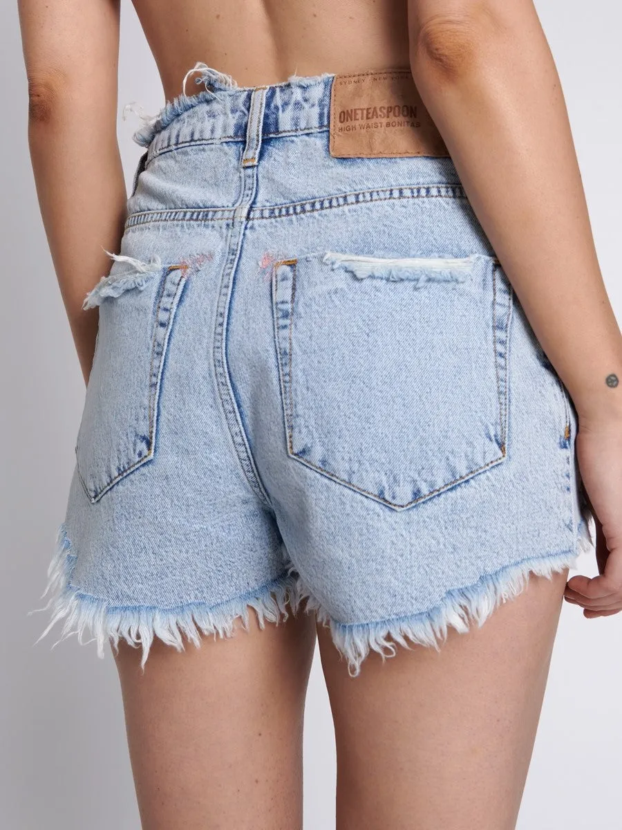 ONETEASPOON Circus Blue Bonita High Waist Denim Shorts