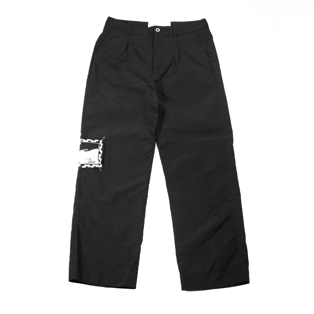 Outlook Pleated Nylon Pant (Black)