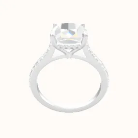 Pave Cathedral Engagement Ring With Front set gallery Head