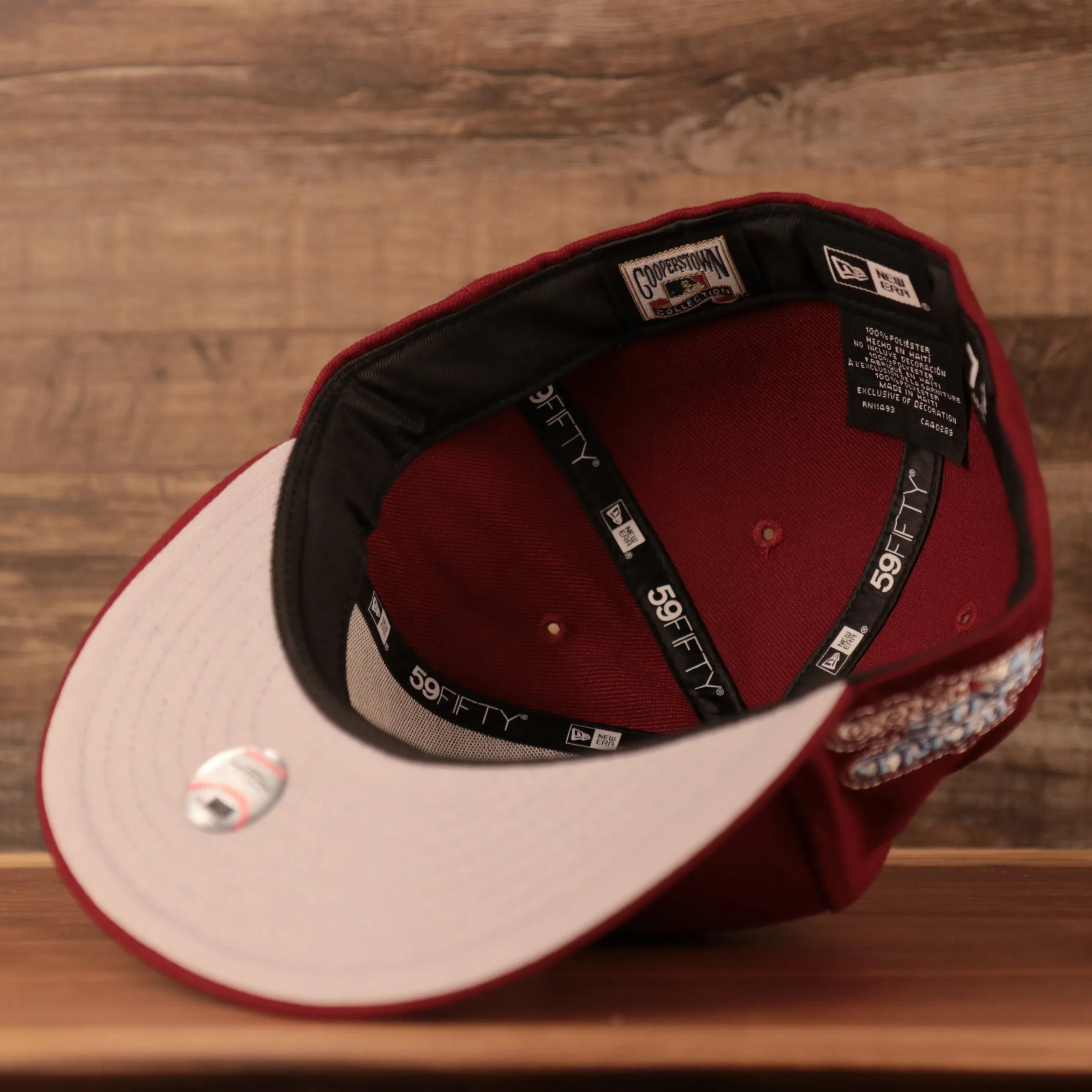 Philadelphia Phillies Retro 1980 World Series All Over Patch Fitted Grey Bottom Cap | Maroon