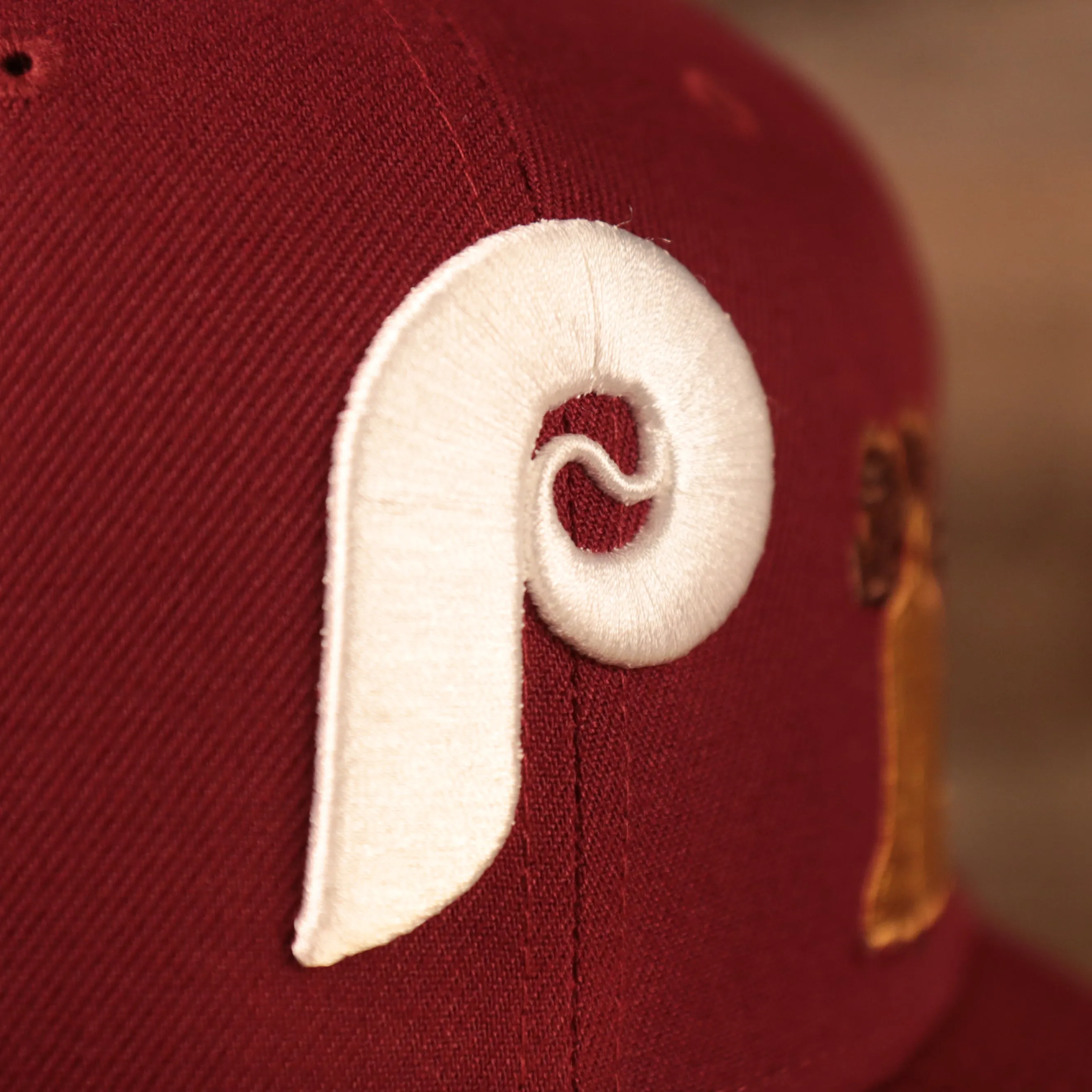 Philadelphia Phillies Retro 1980 World Series All Over Patch Fitted Grey Bottom Cap | Maroon