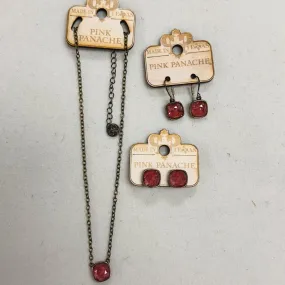 PP Maroon Ignite Bronze Necklace & Earrings