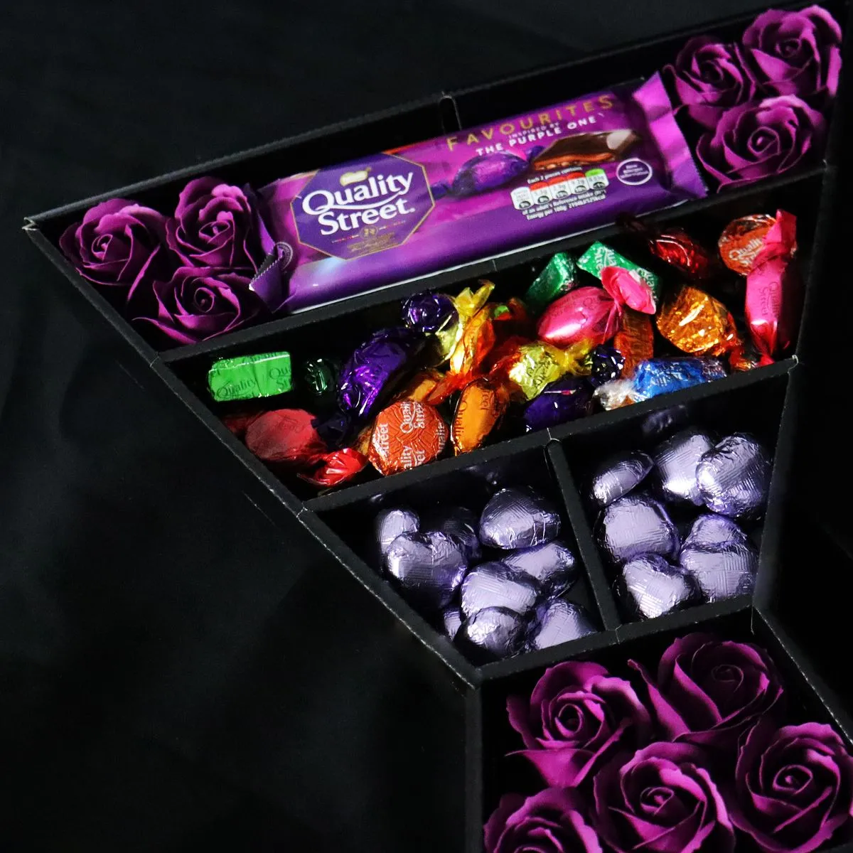 Quality Street Signature Chocolate Bouquet With Purple Roses