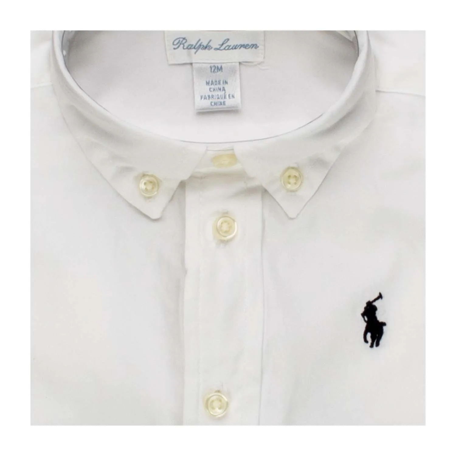 Ralph Lauren Slim Fit Shirt Cotton Dress White Toddler