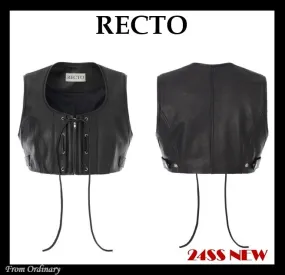 RECTO  |Casual Style Sleeveless Street Style Leather