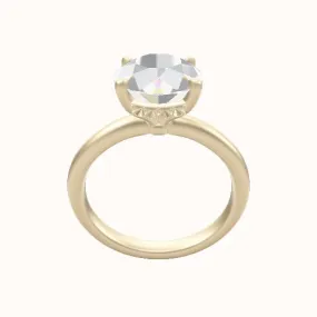 Rounded Solitaire Engagement Ring With Front set gallery Head