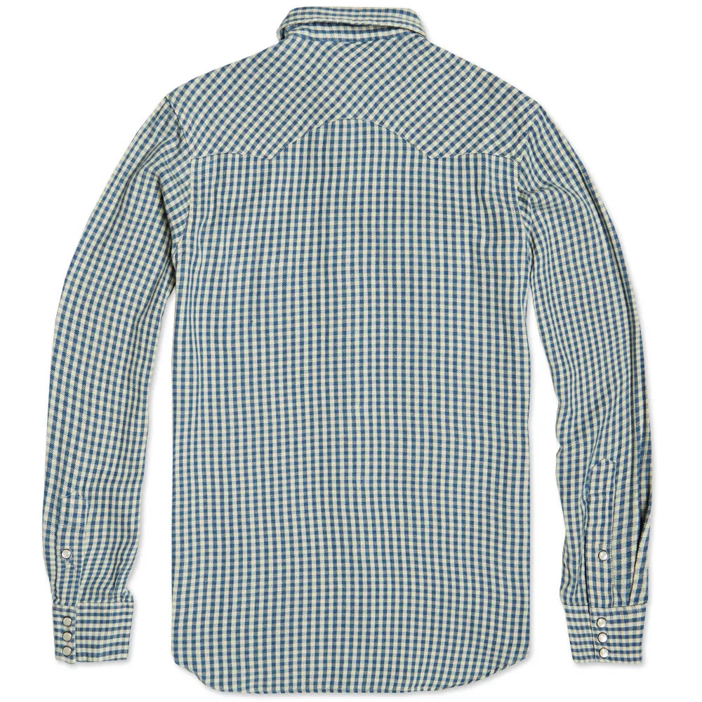 RRL Sawtooth Western ShirtIndigo Houndstooth