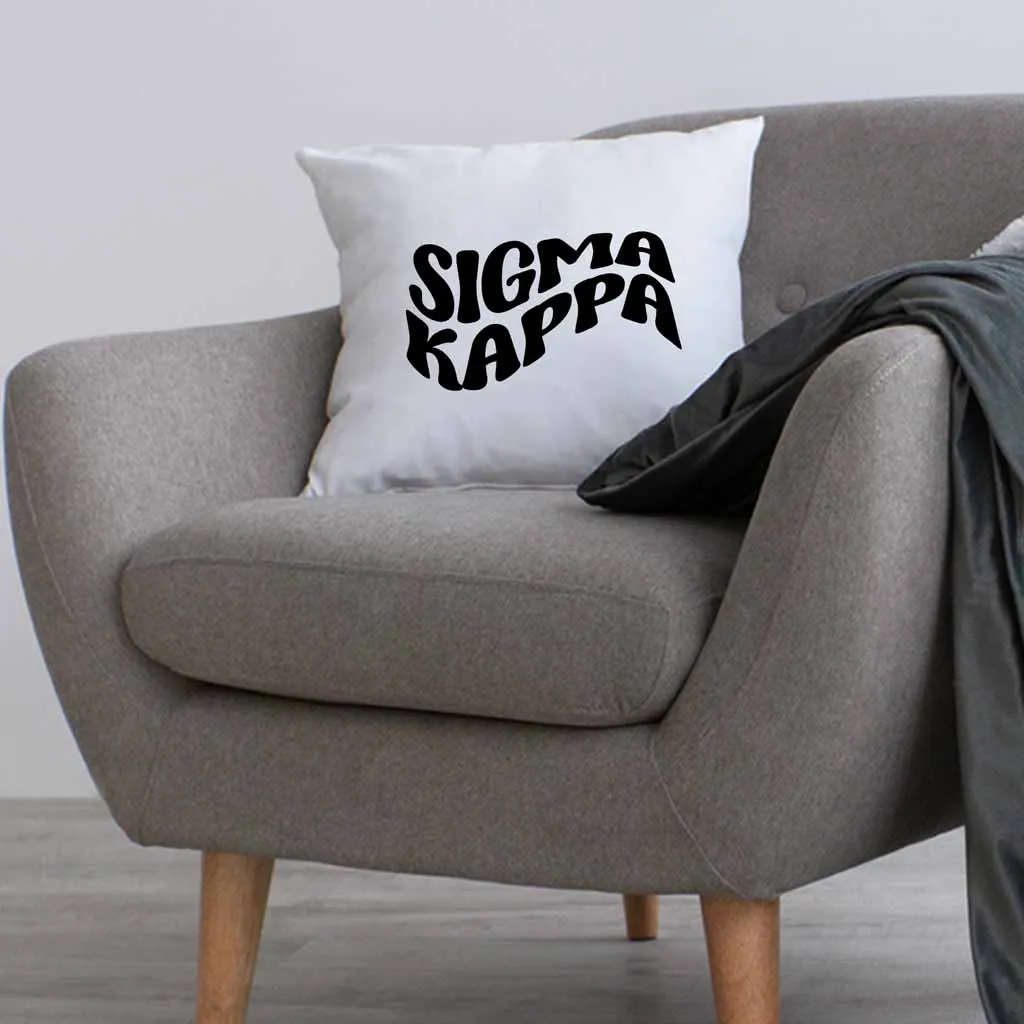 Sigma Kappa Greek Mod Design on a Sorority Throw Pillow Cover for Dorm Room or Apartment Decor