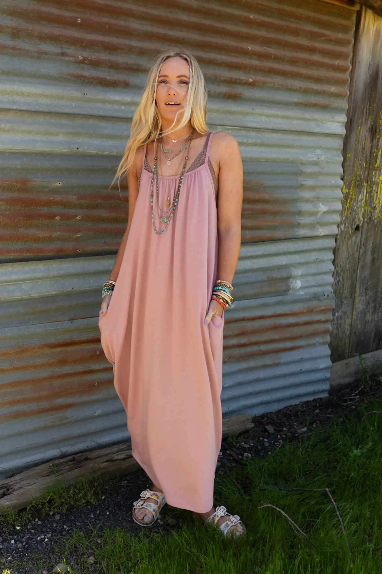 Simple Serene Maxi Dress - Dusty Pink