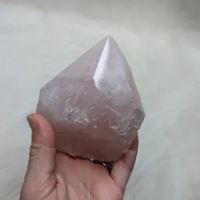 Soft and Loving Rose Quartz Polished Generator Point from Brazil