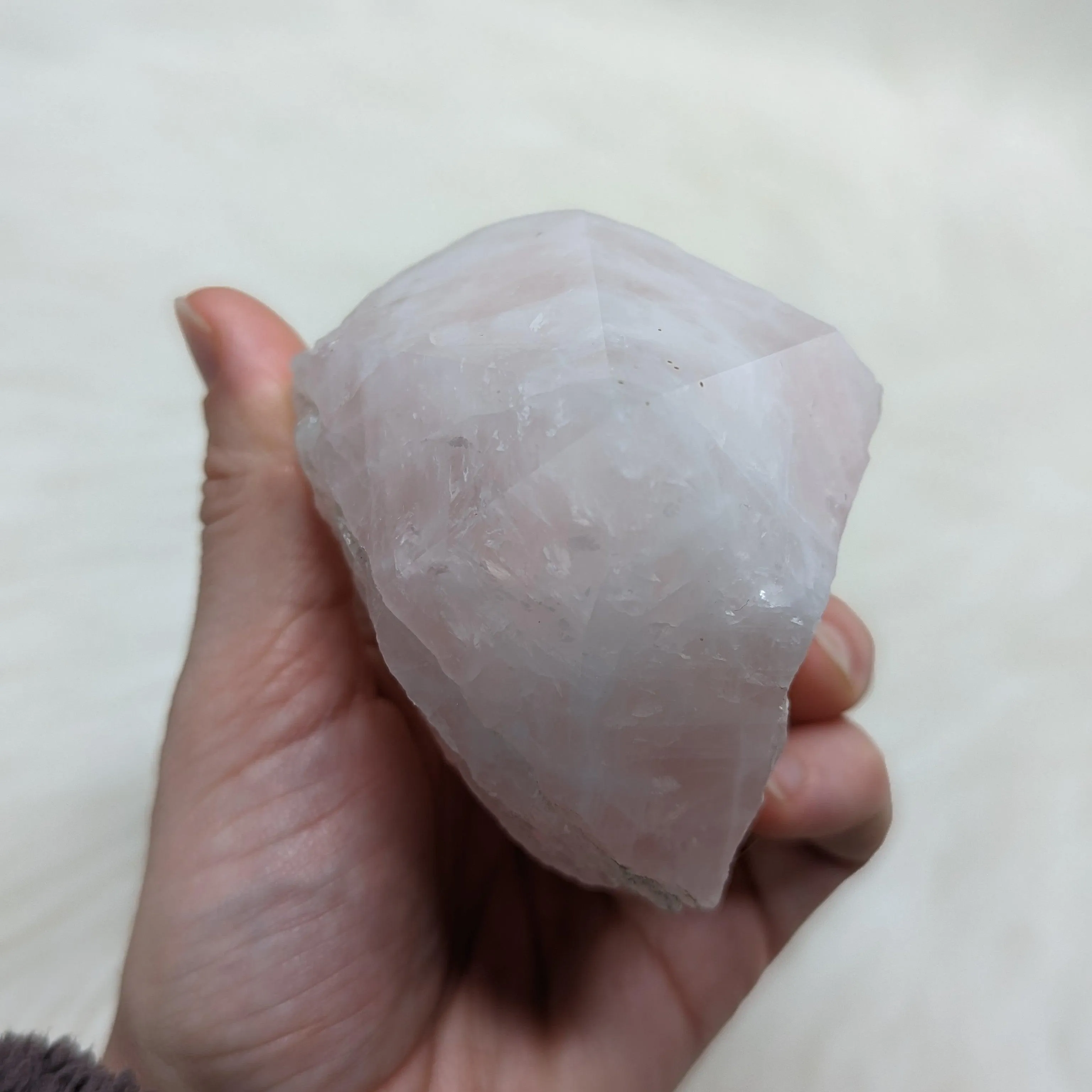 Soft and Loving Rose Quartz Polished Generator Point from Brazil