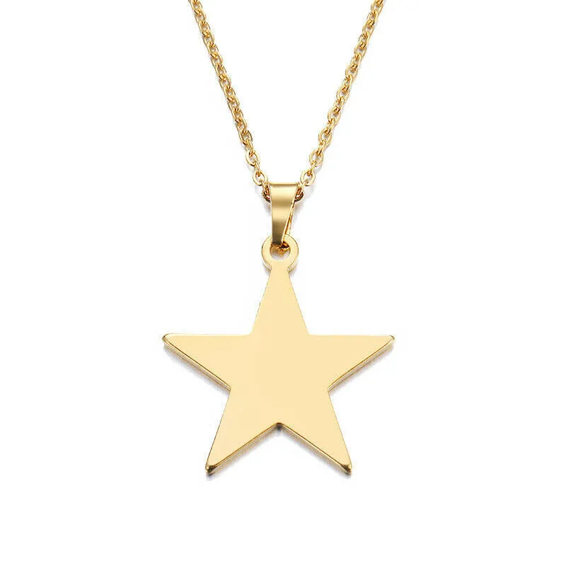 Solid Gold Simple Star Pendant with High Polished Finishing SP7