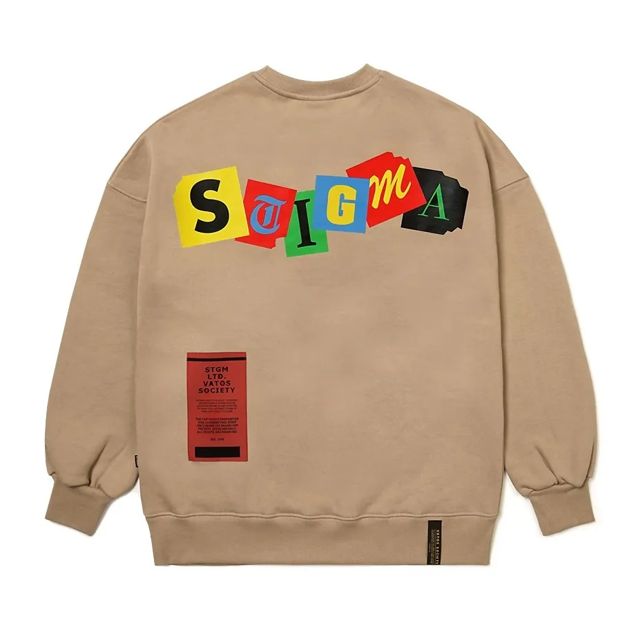 STIGMA  |[ STIGMA ]22 TYPO OVERSIZED HEAVY SWEAT CREWNECK