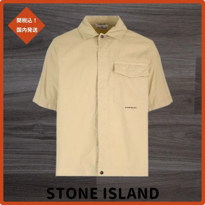 STONE ISLAND  |Street Style Plain Cotton Logo Shirts