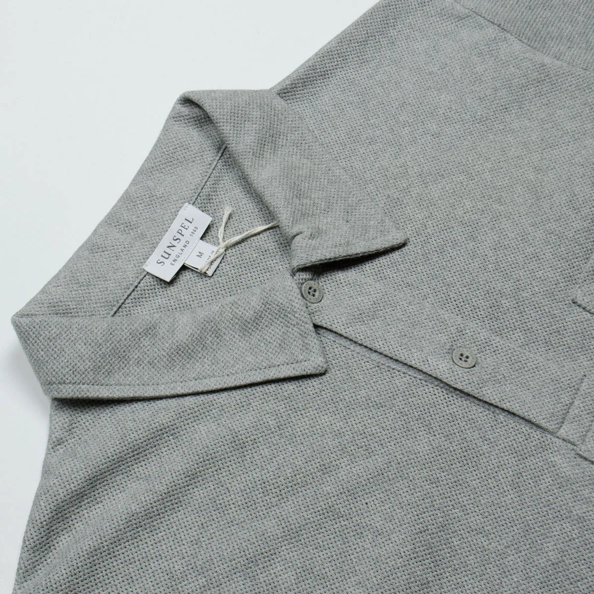 Sunspel - Short Sleeve Riviera Polo - Grey Melange