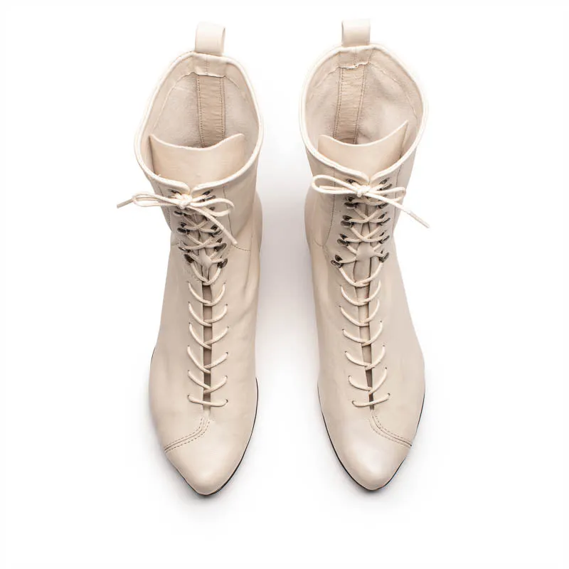 TANYA Off-White | Leather Boot