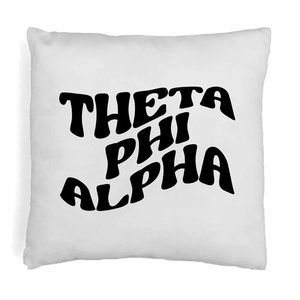 Theta Phi Alpha Greek Mod Design on a Sorority Throw Pillow Cover for Dorm Room or Apartment Decor