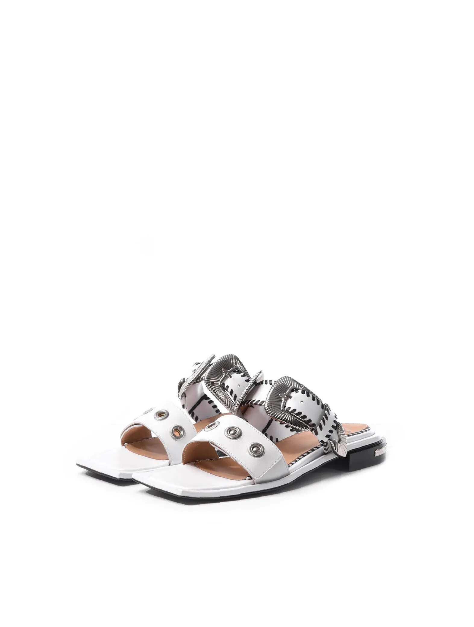 Toga Pulla White Western Embellished Sandals