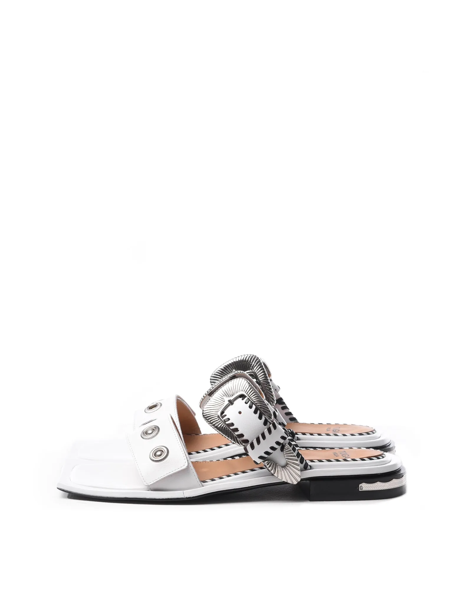 Toga Pulla White Western Embellished Sandals