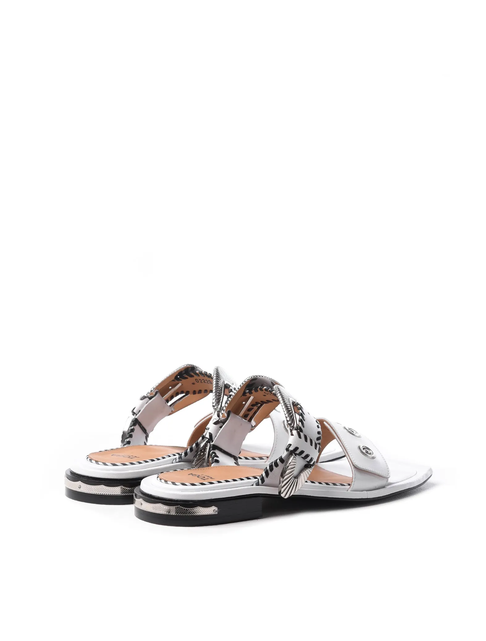 Toga Pulla White Western Embellished Sandals