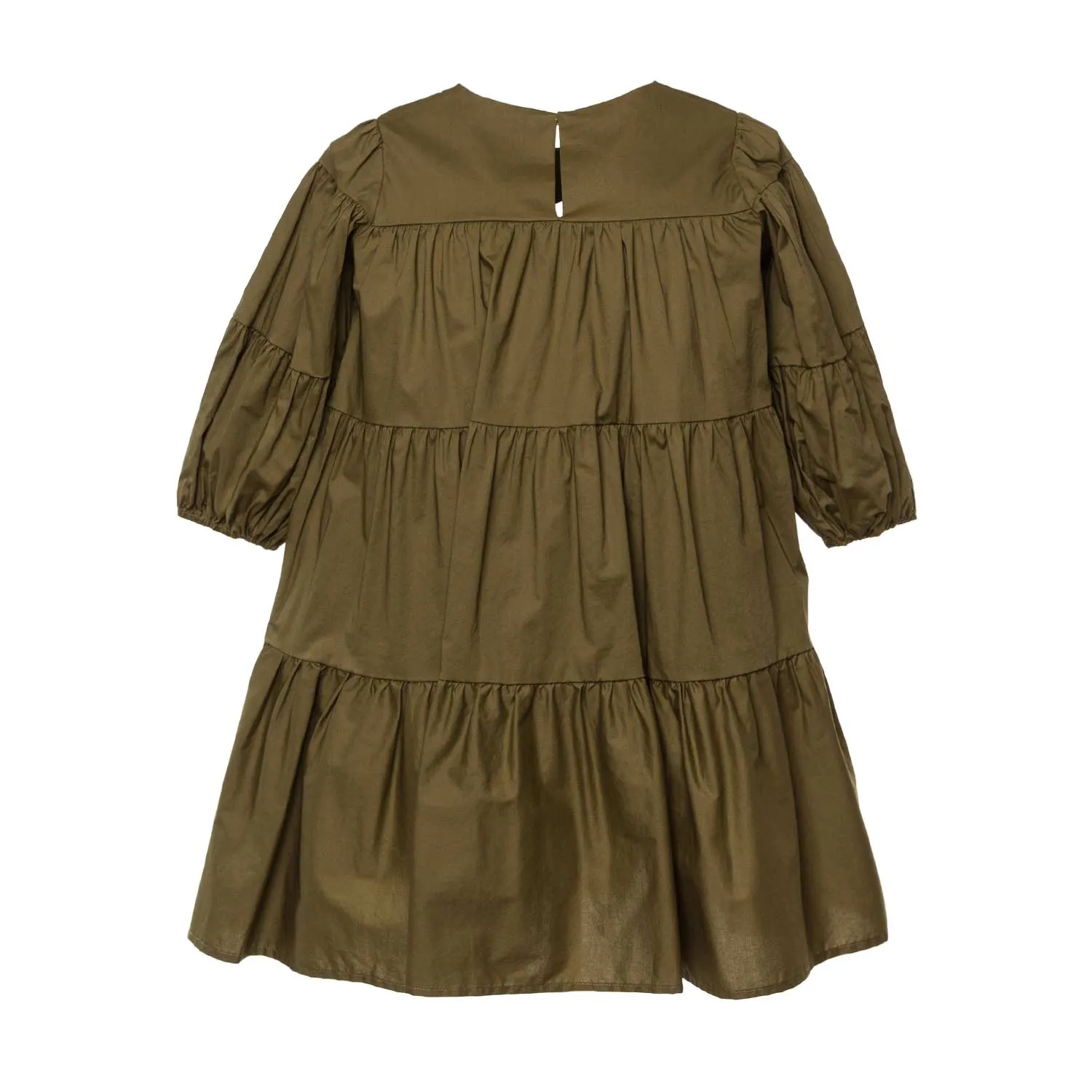 Touriste Green Cotton Dress For Girls