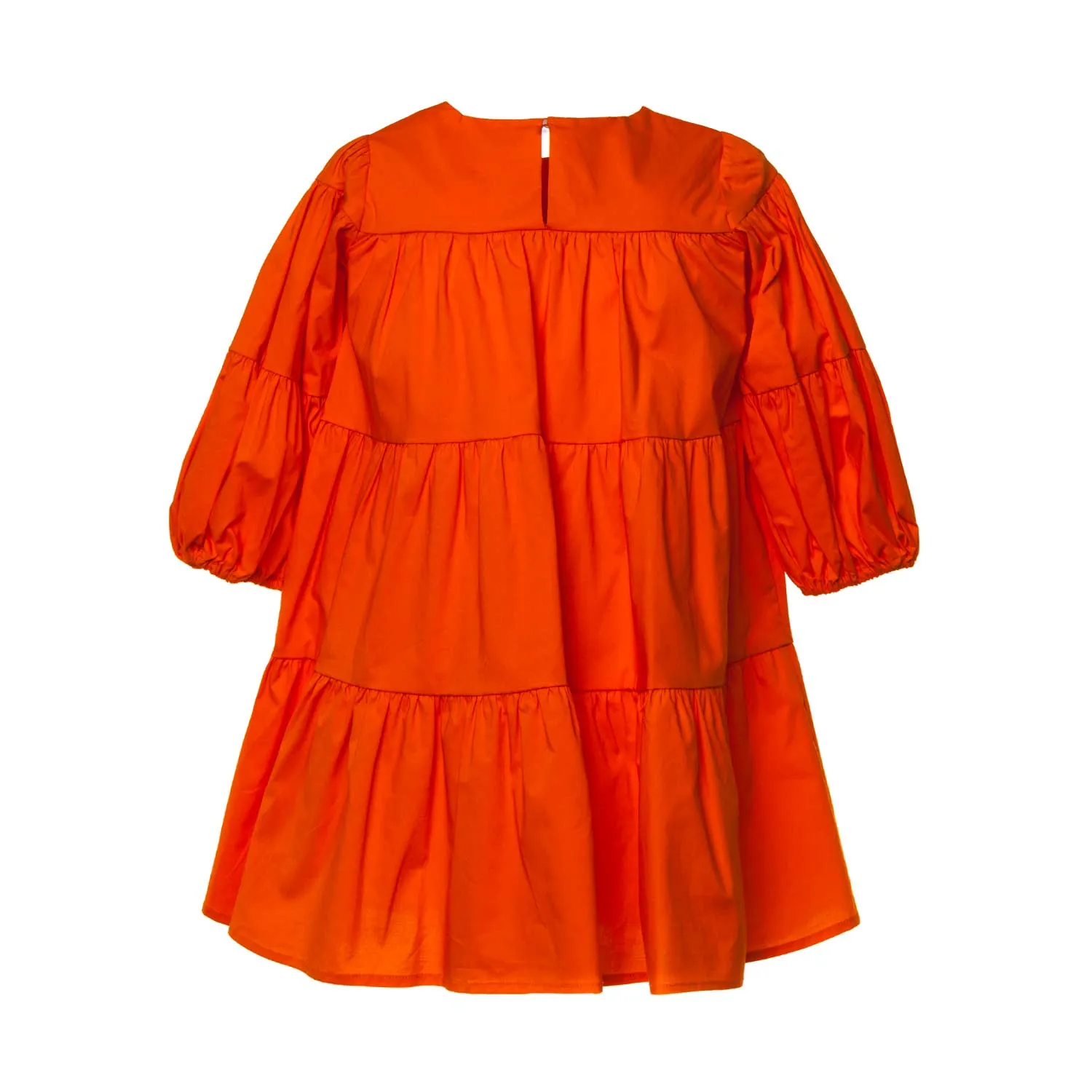 Touriste Orange Cotton Dress For Girl