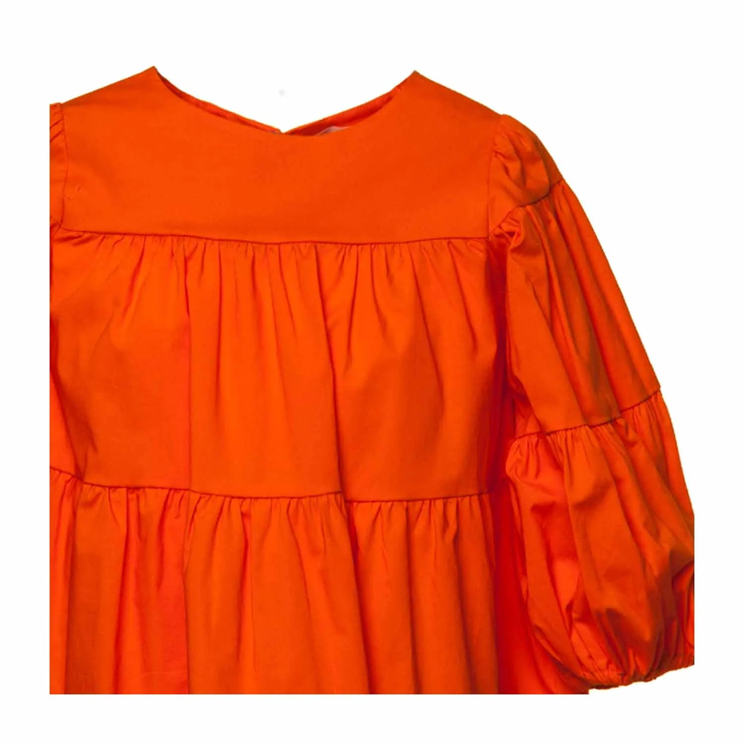 Touriste Orange Cotton Dress For Girl