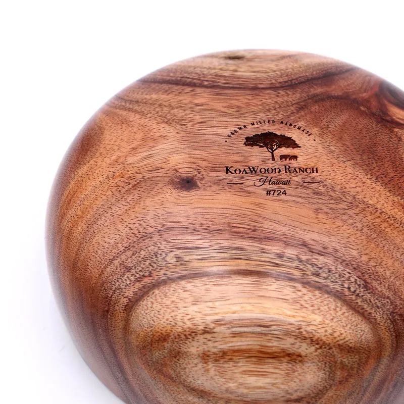 Traditional Hawaiian Koa Calabash Wood Bowl #724 - Medium