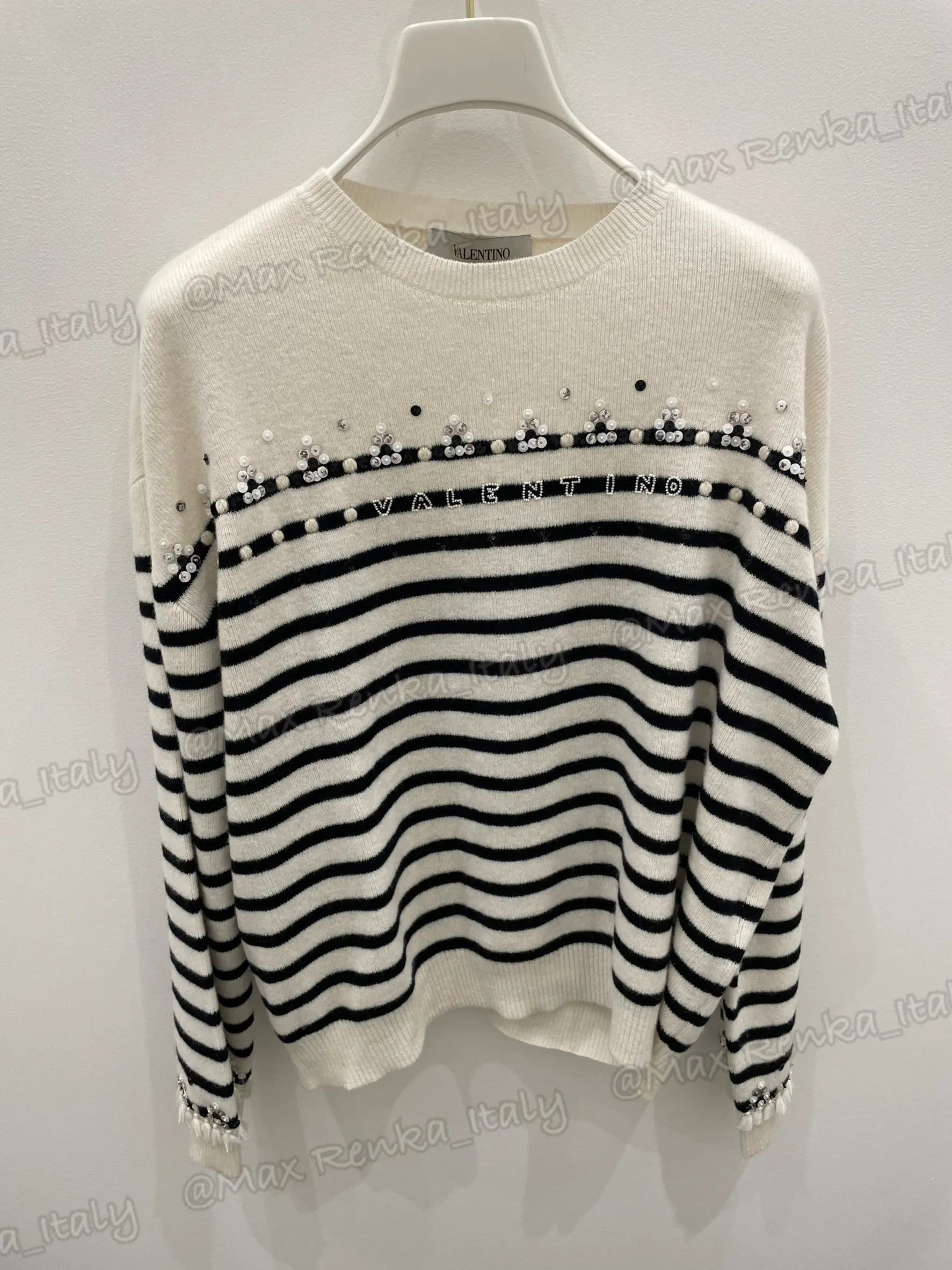 VALENTINO  |Casual Style Wool Long Sleeves Elegant Style Logo Outlet