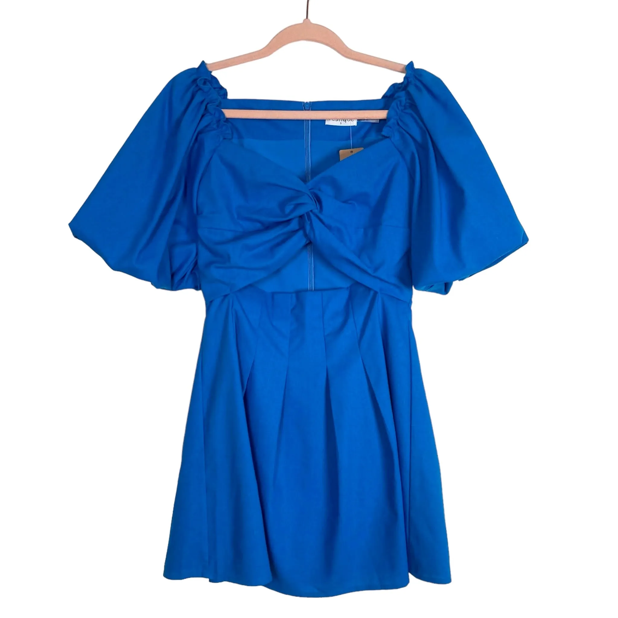 Vestique x Katy Harrell Blue Linen with Front Cut Out College Crush Dress NWT- Size S (sold out online)