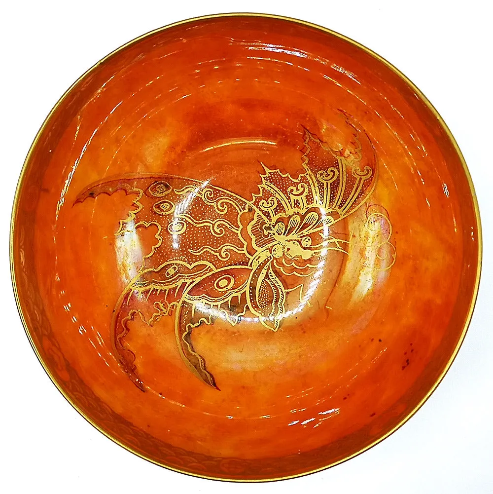 Wedgwood, Fairyland Lustre footed bowl, by Daisy Makeig Jones. 1915-1929. Butterflies.