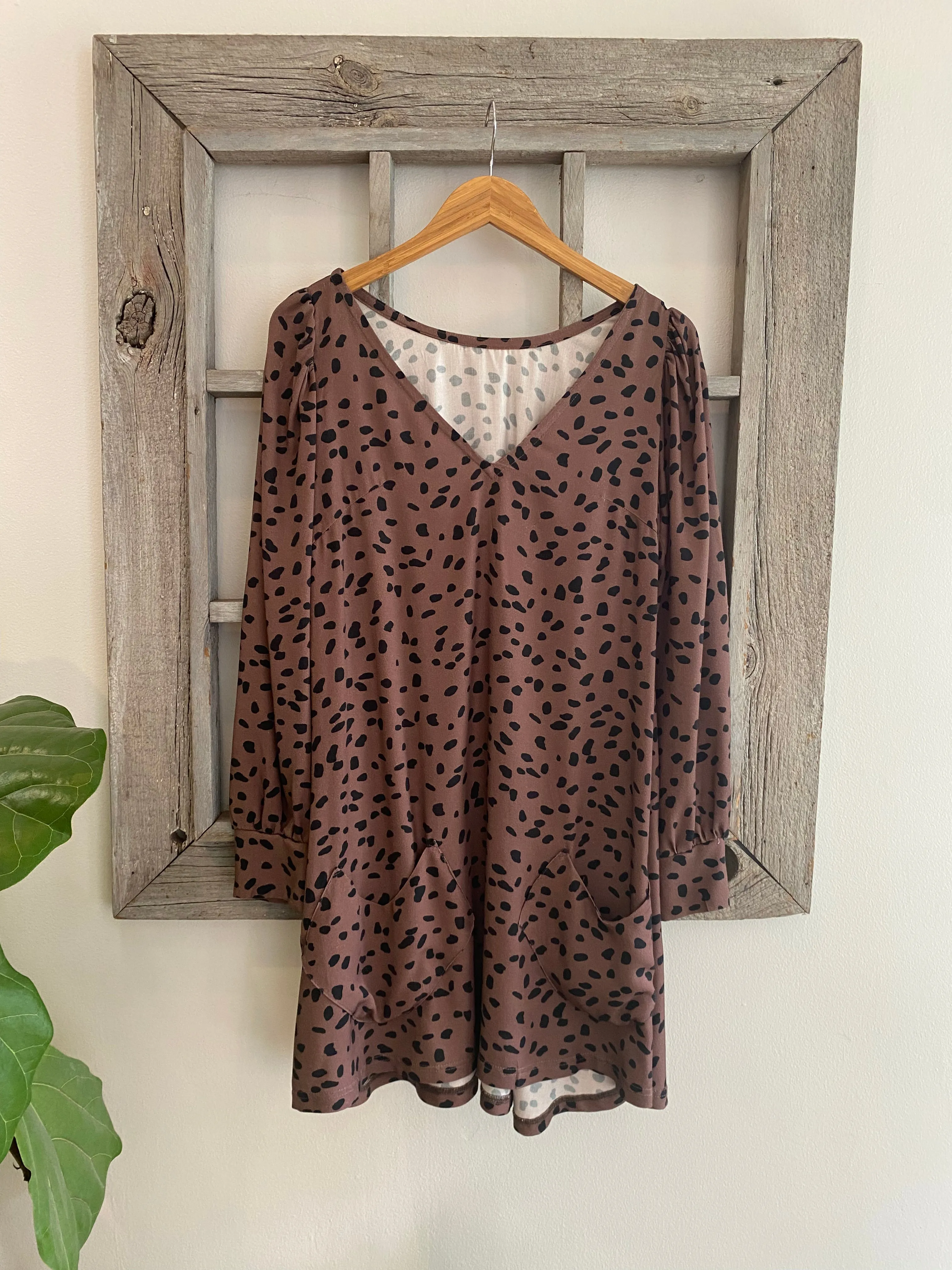 Winnie Dress in Plum with Spots