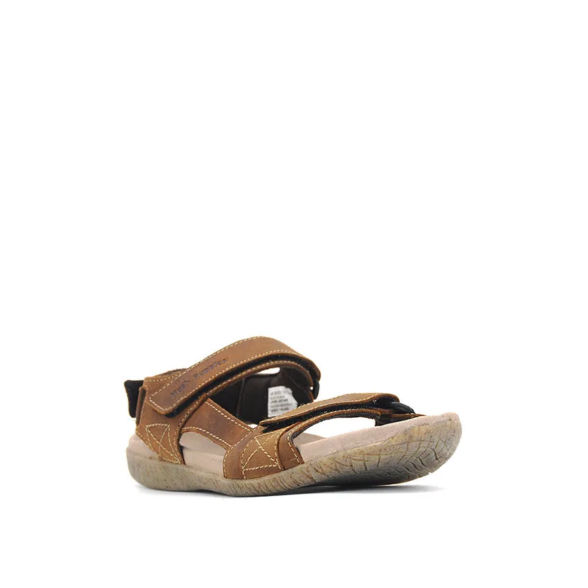 Ynigo Backstrap Men's Sandals - Brown Leather